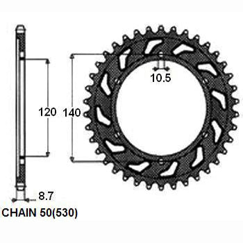 Sunstar Tagumine hammasratas SUNR1-5526-39, 39z, samm 530, teras