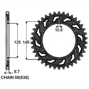 Sunstar Tagumine hammasratas SUNR1-5544-44, 44z, samm 530, teras