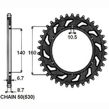 Sunstar Tagumine hammasratas SUNR1-5652-48, 48z, samm 530, teras