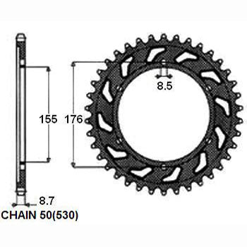 Sunstar Tagumine hammasratas SUNR1-5698-42, 42z, samm 530, teras