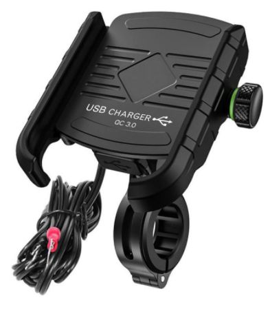 eXtreme Mootorratta telefonihoidik laadijaga R9-Metal, USB QC