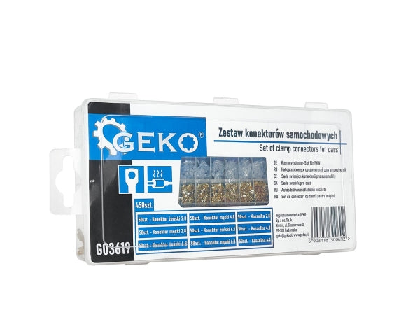 Geko Auto kaabliklemmide komplekt isolaatoritega 450 tk