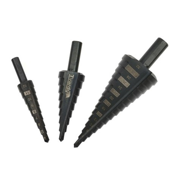 Geko Kooniliste puuride komplekt HSS M2 3 tk (4-12, 4-20, 4-32 mm)
