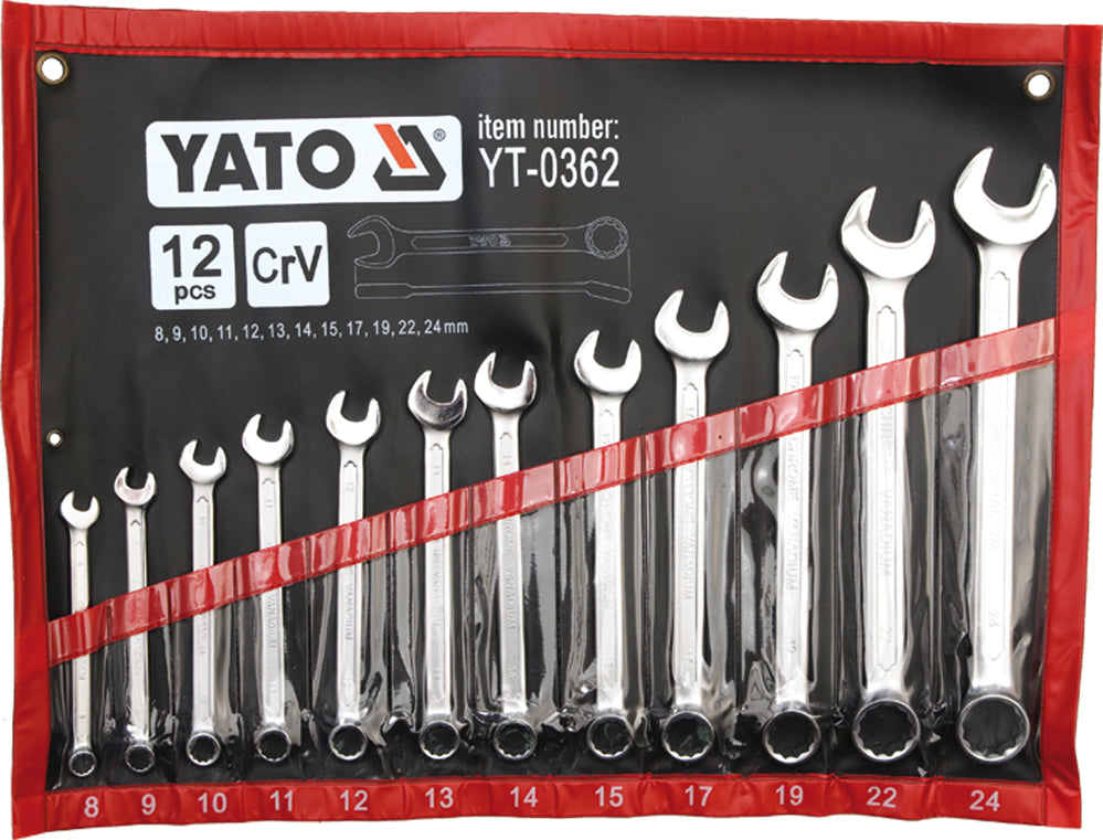 YATO Leht-silmusvõtmed 8-24 12 osa