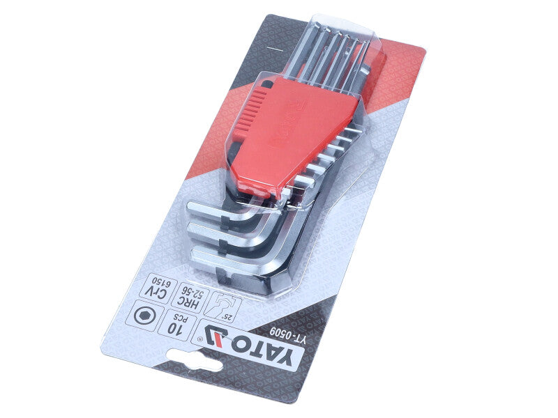 YATO Kuuskantvõtmed HEX, 2-12 mm, 10 osa