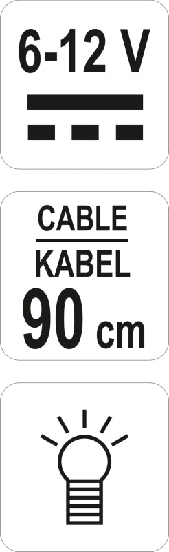 YATO Auto pingetester 6-12 V, kaabel 90 cm