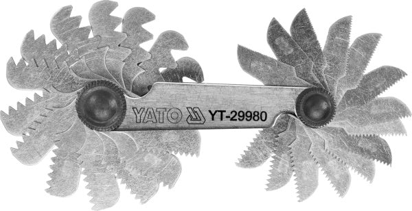 YATO Meetriliste keermete kammšabloon, 24 šablooni, 0,25-6 mm