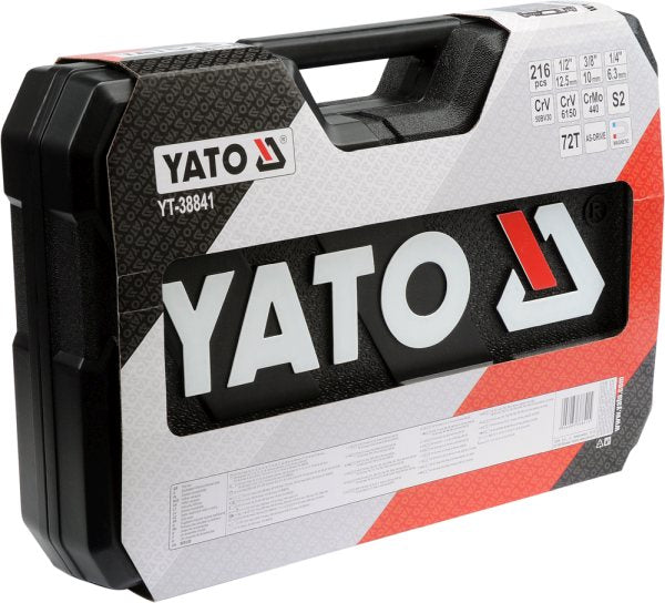 YATO Tööriistakomplekt 1/4, 3/8, 1/2, 216 osa, XXL