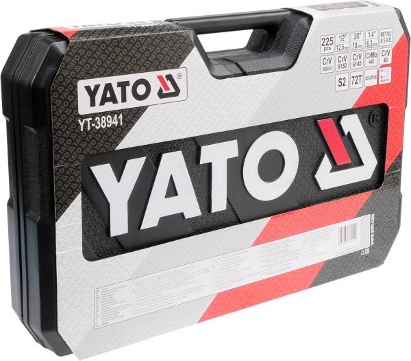 YATO Tööriistakomplekt 1/4, 3/8, 1/2 komplekt 225 osa