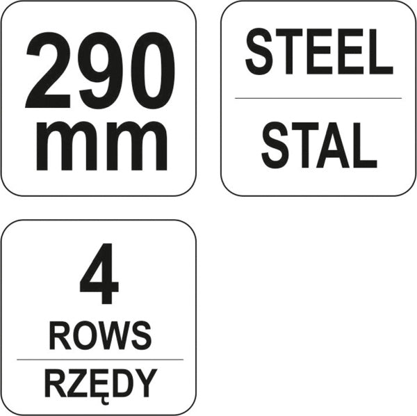 YATO Traathari, terastraat, 4 rida, plastkäepide