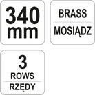 YATO Traathari, messingtraat, 3 rida, plastkäepide