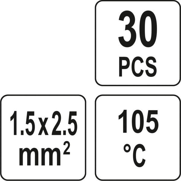 YATO Kuumkahanev isolaator tinaga, 1,5-2,5 mm2, 30 osa