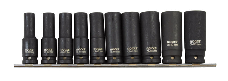 ROOKS Pikkade löökpadrunite komplekt 6-kantsed 1/2″ 10 osa