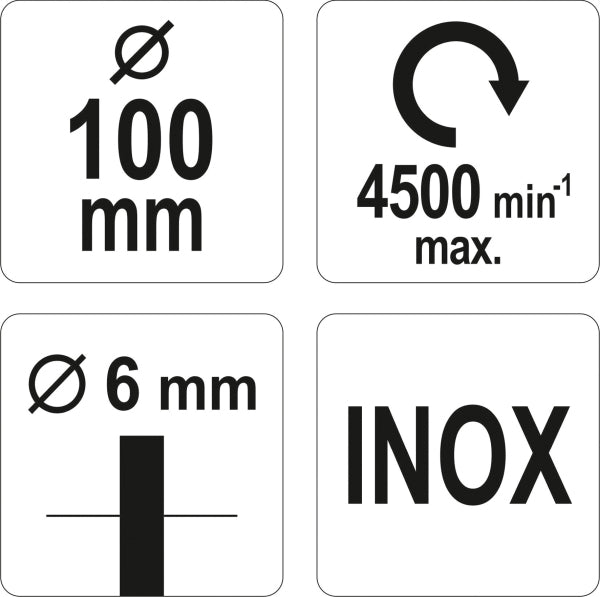 YATO Tassihari varrega, INOX, 100 mm