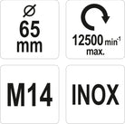 YATO Tassihari M14, INOX, 65 mm