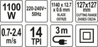 YATO Lintsaag 230 V, 1100 W, eemaldatava alusega, lõikeulatus 127 mm x 127 mm