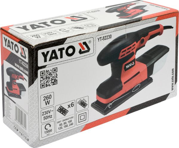 YATO Vibrolihvija 230 V, 260 W, 90 mm x 187 mm
