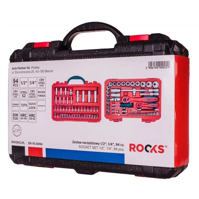 ROOKS Tööriistakomplekt 1/2″ 1/4″ 94 osa